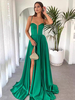 Robes de soirée Robe semi-formelle asymétrique sans manches à col en V et fente sur le devant