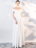 Robes De Soirée Robe Semi-formelle Blanche À Col Bateau Robe Longue