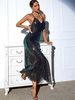 Robes De Soirée Robe Semi-formelle Noire À Bretelles À Manches Longues