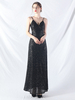 Robes de soirée Robe semi-formelle noire sans manches à col en V