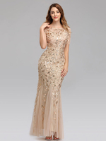 Robes De Soirée Sirène Manches Courtes Robe Maxi Semi-formelle
