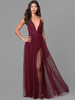 Robes de Soirées Longues de Clubs Femmes en Mousslines avec Bretelles à Col Décolleté en V Coupe Cintrée Bas Evasée Unicolore Robes Etés Sexy
