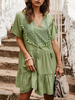 Robes droite Gland Tunique à manches courtes Boho