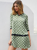 Robes Droites Imprimés Pois Femme à Col V avec Manches Mi-longues Volantes Bicolores Robes Eté Sexy