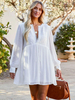 Robes Droites Manches Longues Robe Tube Blanche Décontractée