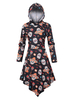 Robes droites pour femmes Robe tube fabuleuse imprimée en polyester orange à capuche