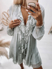 Robes droites Robe tube asymétrique en polyester gris clair à encolure en V