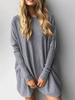 Robes droites Robe tunique fantastique en polyester à col bijou gris pour femme