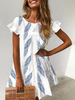 Robes droites Robe tunique mi-longue géométrique plissée à col bijou blanche en polyester fantastique