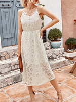 Robes en dentelle blanches Robes sans manches sexy