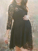 Robes en dentelle Robe de maternité décontractée sans manches en dentelle noire à col bijou