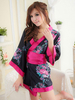 Robes et robes noires Kimono lacent épaule ouverte Polyester Lingerie Déguisements Halloween