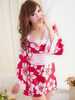 Robes et robes rouges Kimono dentelle nouées soie comme Lingerie Déguisements Halloween