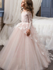 Robes fille de fleur bijou cou manches longues papillon robes d
