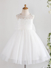 Robes fille de fleur col rond sans manches avec noeuds au dos robes d\