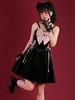 Robes gothiques Lolita à lacets avec nœuds noir rose vintage JSK