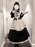 Robes gothiques Lolita à volants et nœuds Bloc de couleurs Noir Noir