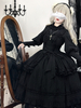 Robes gothiques Lolita à volants et nœuds Noir Noir