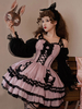 Robes gothiques Lolita à volants fleurs épicées jolie robe de princesse à manches lanternes pour filles