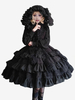 Robes gothiques Lolita à volants noir écru blanc