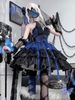 Robes gothiques Lolita à volants Papillon Bloc de couleurs Bleu Noir Papillon