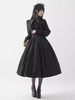 Robes gothiques Lolita à volants plissés Noir Noir