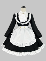 Robes gothiques Lolita à volants servante de chambre à manches longues
