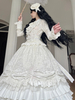Robes gothiques Lolita avec nœuds en dentelle blanches