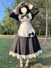 Robes gothiques Lolita avec nœuds et volants Noir Noir