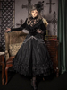 Robes gothiques Lolita avec nœuds et volants Noir Noir