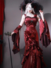 Robes gothiques Lolita avec nœuds et volants Rouge Rouge