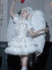 Robes Gothiques Lolita Chaînes Volants Robe Courte Noire JSK