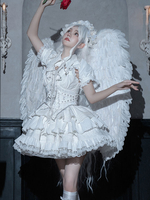 Robes Gothiques Lolita Chaînes Volants Robe Courte Noire JSK