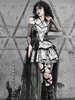 Robes Gothiques Lolita Dentelle Détails Métal Noir
