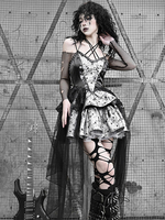 Robes Gothiques Lolita Dentelle Détails Métal Noir