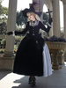 Robes gothiques Lolita Dentelle Volants Dentelle Noir Noir