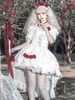 Robes Gothiques Lolita Dentelle Volants OP Blanche Fleur Rouge