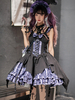 Robes Gothiques Lolita Œillets Corset À Lacets Plaid Noir Rouge JSK
