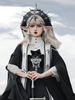 Robes gothiques Lolita Nœuds Perles Croix Noir Noir