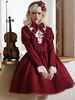 Robes Gothiques Lolita Nœuds Volants Bordeaux