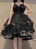 Robes Gothiques Lolita Nœuds Volants Noir Couches