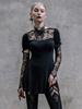 Robes gothiques Lolita Punk à lacets en dentelle manches courtes robes noires