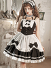 Robes Gothiques Lolita Volants À Bretelle Costume De Bonne Sexy Noir