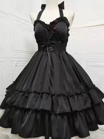 Robes Gothiques Lolita Volants À Lacets Noir Couches