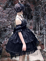 Robes Gothiques Lolita Volants Arcs Noir