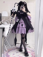 Robes Gothiques Lolita Volants Arcs Violet Violet
