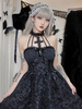 Robes Gothiques Lolita Volants Jacquard Noir