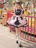 Robes Gothiques Lolita Volants Noeuds Bloc De Couleur Noir Noir