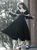 Robes Gothiques Lolita Volants Noir Noir