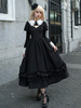 Robes Gothiques Lolita Volants Noir Noir